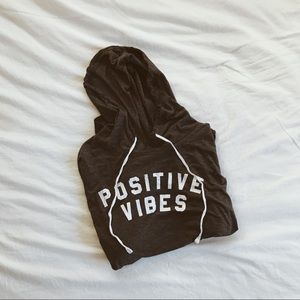Dark Grey “Positive Vibes” Lightweight Hoodie